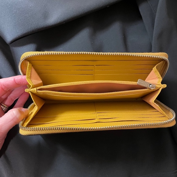 Coach Accordion Zip Wallet in Mustard Yellow - Picture 9 of 9